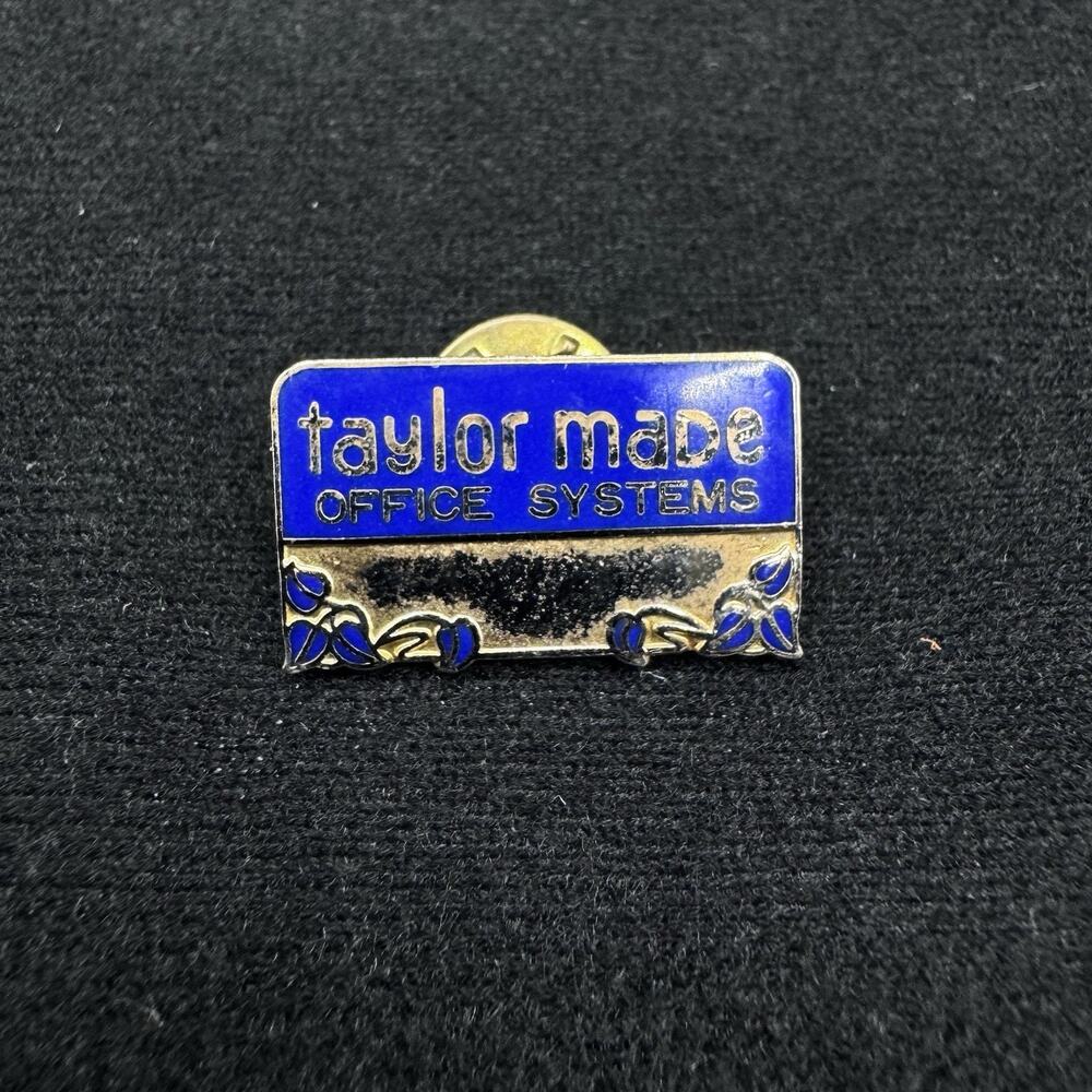 Vintage Taylor Made Office Systems Tie Tack Lapel Pin PinBack Advertising